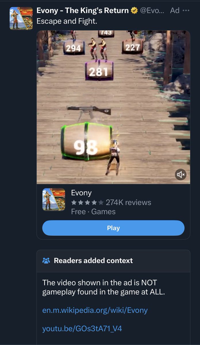 Bwahaha, community notes under a deceptive ad., I’m so on board with this