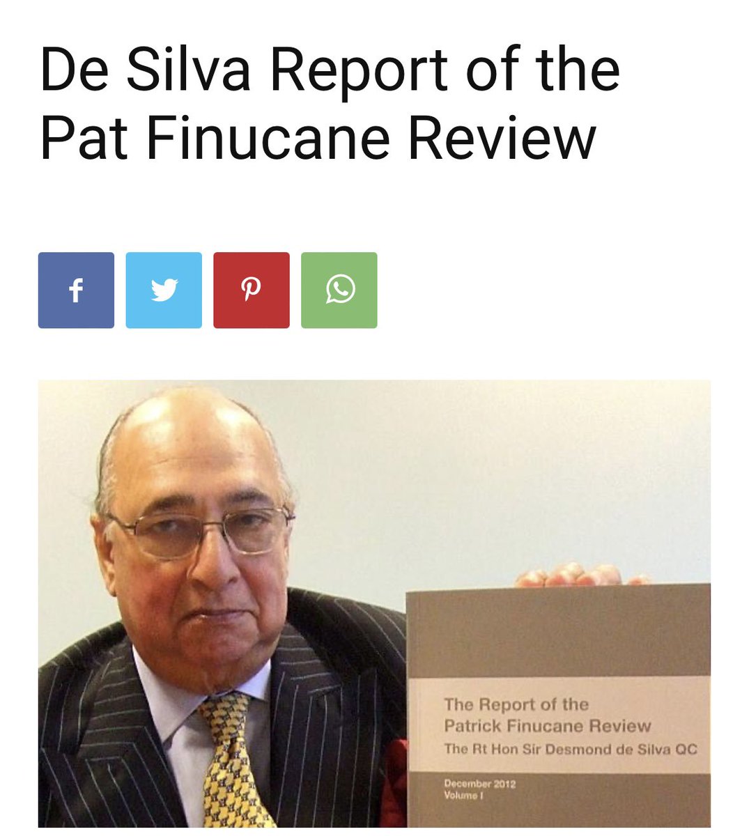 The De Silva report found that, during the 1980s, 85% of the intelligence that loyalists used to target people came from the security forces.