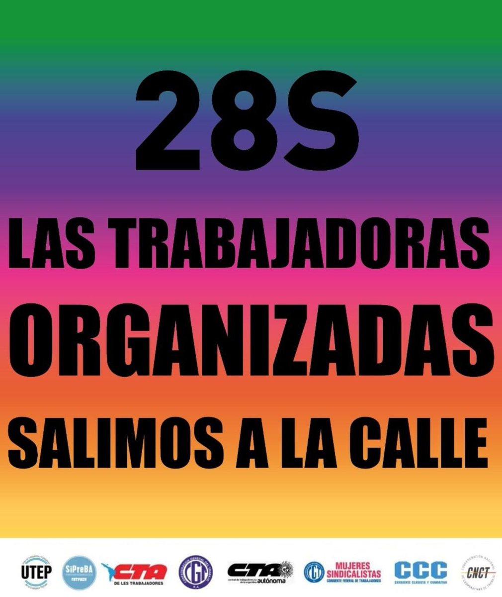 generoctabsas's tweet image. #28S 
Las trabajadoras organizadas y  en unidad defendemos nuestros derechos.