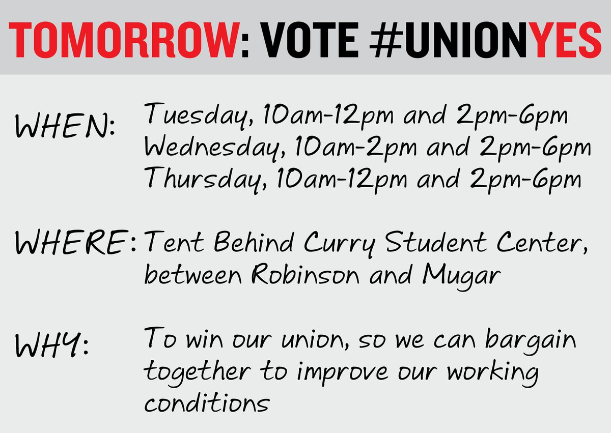 nugradunion's tweet photo. Get ready for tomorrow!!! Go vote YES!!!
#getoutthevote #gotv #MaPoli #GradStudentsAreWorkers #PhDChat #AcademicChatter #UnionStrong #northeastern https://t.co/RZVYmyYKJV