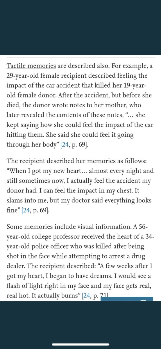 DQuilici1's tweet photo. @crulge Came across this a while back and it absolutely blew my mind. 

Transplant recipients often develop traits of the donor, and many times can have their memories as well. Wild. https://t.co/QQ9okwKf5U