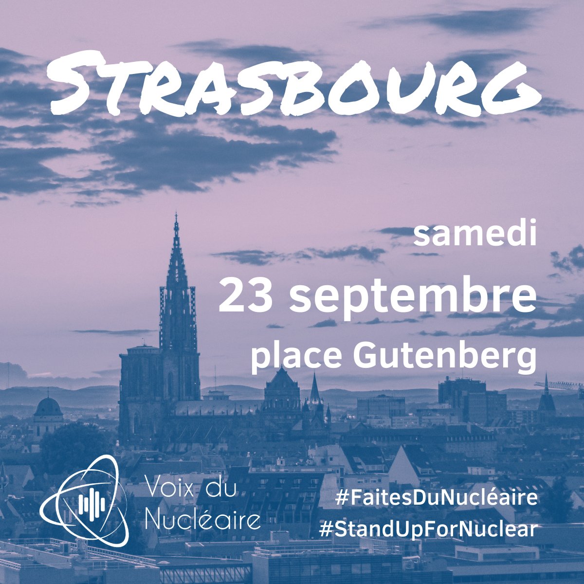 🔴 Attention #FaitesDuNucléaire Strasbourg ce samedi 23 septembre : changement de lieu !
➡ 📍place Gutenberg, toujours de 11h à 17h.
Avec un thème particulier cette année : l'amitié franco-allemande est aussi favorable au nucléaire 🇨🇵⚛🇩🇪! 🧵
#StandUpForNuclear #ActionClimatique