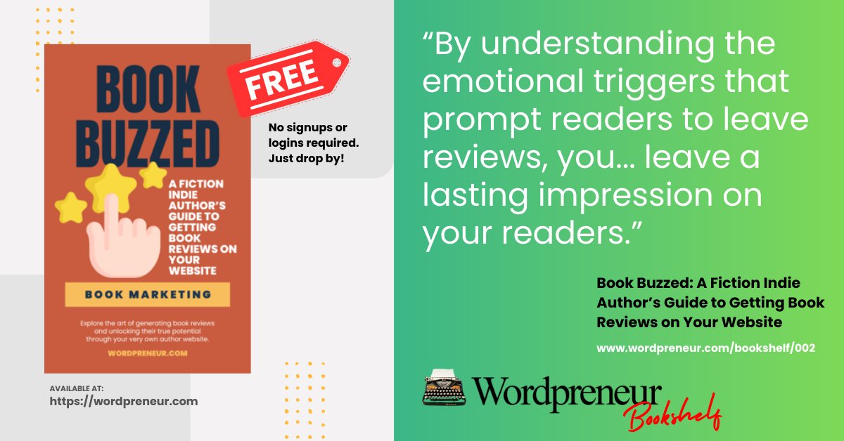 wordpreneur's tweet photo. @writingoutlook BOOK BUZZED: A Fiction Indie Author's Guide
to Getting Book Reviews on Your Website
https://t.co/CjIejCZktv https://t.co/Nqg0GK6bZw