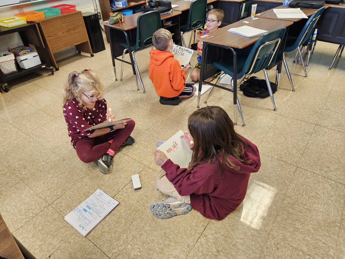 SuperheroFourth's tweet photo. So proud of my math class being so respectful and responsible during partner work that we've already added it into our guided math stations! Last week they were rounding &amp; this week is 6 digit addition with regrouping! #superherofourth #ccs118life #d118life https://t.co/YuF3xkOHBn