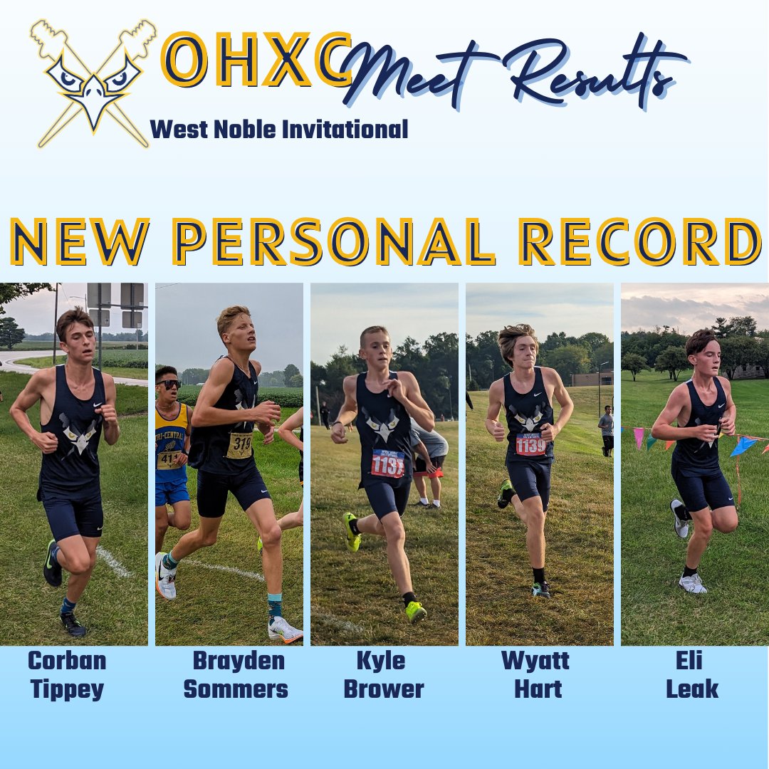 OHXC_OHTF's tweet photo. Big Weekend from the OHXC Golden Eagle Underclassmen who competed in the West Noble Invitational!
All 5 set New Lifetime Bests.
Soph Brayden Sommers became 69th athlete in Program History to break 17:30.
#BeUncommon
#HowCloseRU https://t.co/IiZf8em4vy