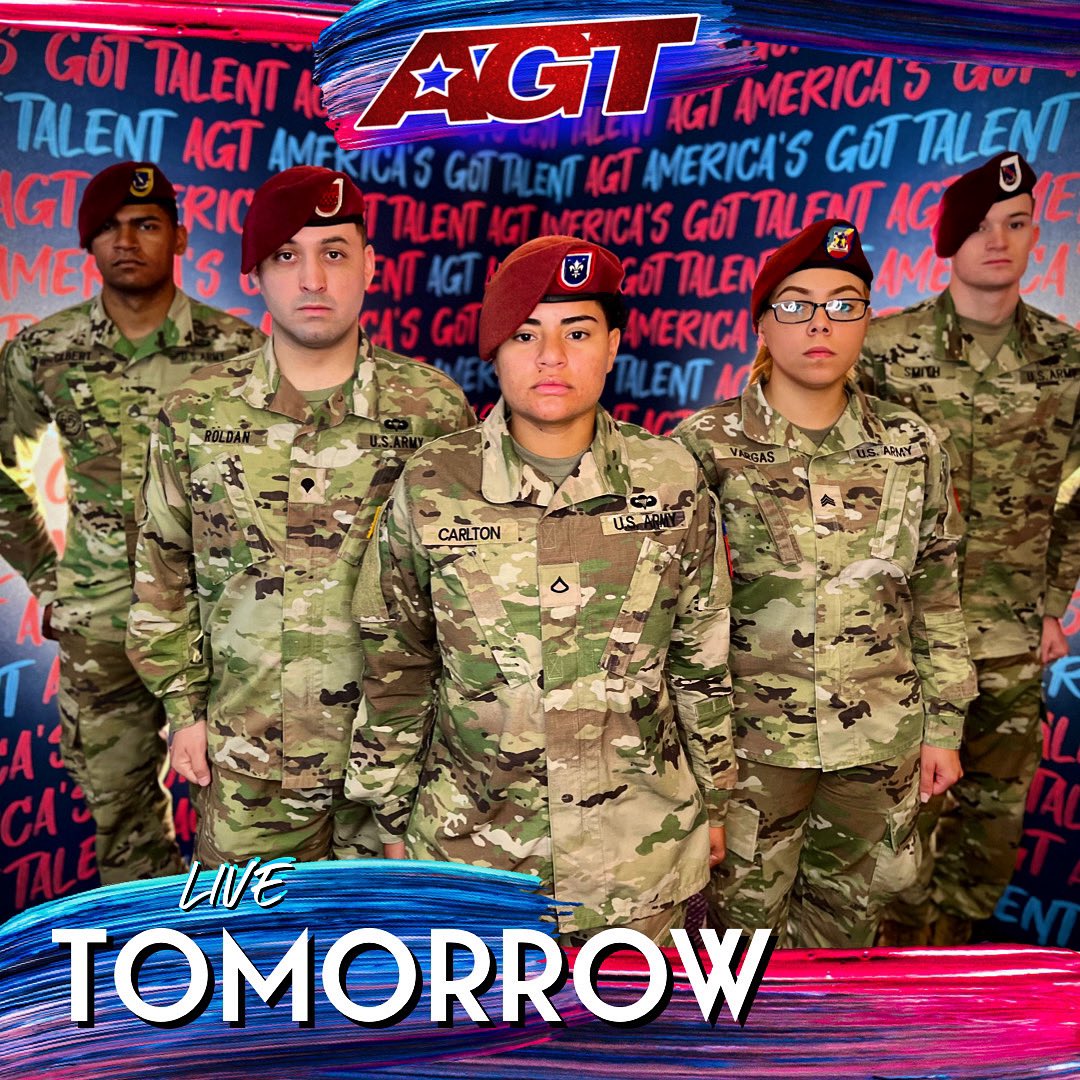 82ndABNDiv's tweet photo. #ICYDK
Tomorrow we need you to vote for the 82nd Airborne Division “All American” Chorus after they wow the stage of @AGT September 19th at 5 p.m.(PST)/ 8 p.m. (EST). You can cast your vote for the All American Home Team at 
https://t.co/jmqofIC2wB! 
#AGT #AATW #ParatroopersFirst https://t.co/vv7qb81J8n