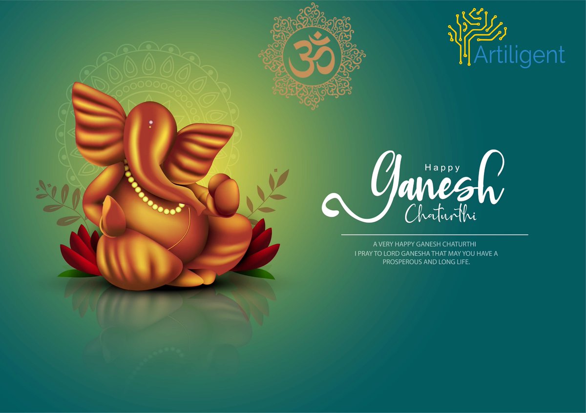Artiligent wishes you a very Happy Ganesh Chaturthi! Filled with the intelligence of AI and the blessings of Lord Ganesha, may your innovations flourish and obstacles vanish! 🤖🙏🌟 #GaneshChaturthi #AI #robotics #Artiligent