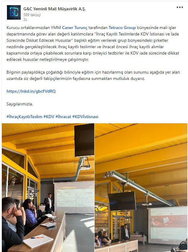 GCYMM's tweet photo. #KDV #İhracat #KDVİstisna #İhraçkayıtlıteslim

https://t.co/ouEQmLMsSN https://t.co/gVjuQmuqr5