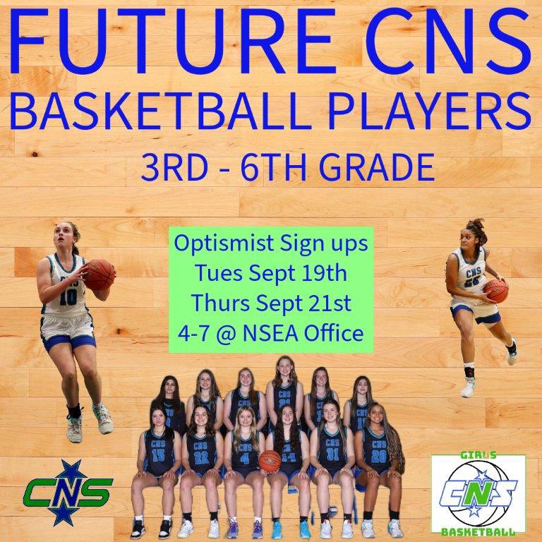 Signups are this week for CNS Optimist league. Use the link for more information 

cnsoptimist.com/page04.html