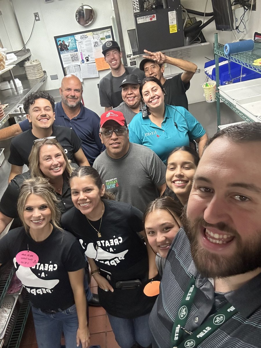 DeannaOrlando's tweet photo. I got to play restaurant with @travishorne23 and team Upland today. I saw some great results around AVT, kitchen sync practices and some very engaged TMs around #StJude. Check out their pins they wear to raise money. #Chilislove #BCWC https://t.co/FJgNcl9r80