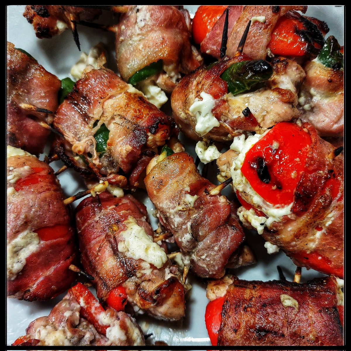 I know, I know.  Wild game poppers are the EASY button recipe of bird hunting troglodytes, but I had five varieties of garden peppers on the counter begging for a better ending.  So, I entered the cheat code . . . And they were spectacular . . . so sue me 🤦