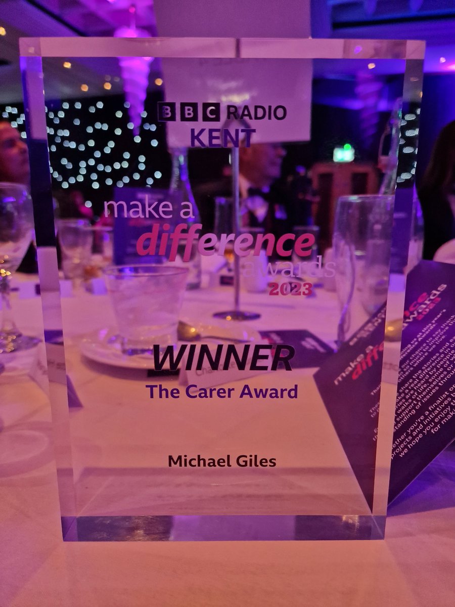 wizzywoo27's tweet photo. @BBCRadioKent An amazing night at #BBCMakeADifference awards! So proud of my dad Michael Giles who won the Carer Award. @TheGillsFC https://t.co/3kU3SA3RO5