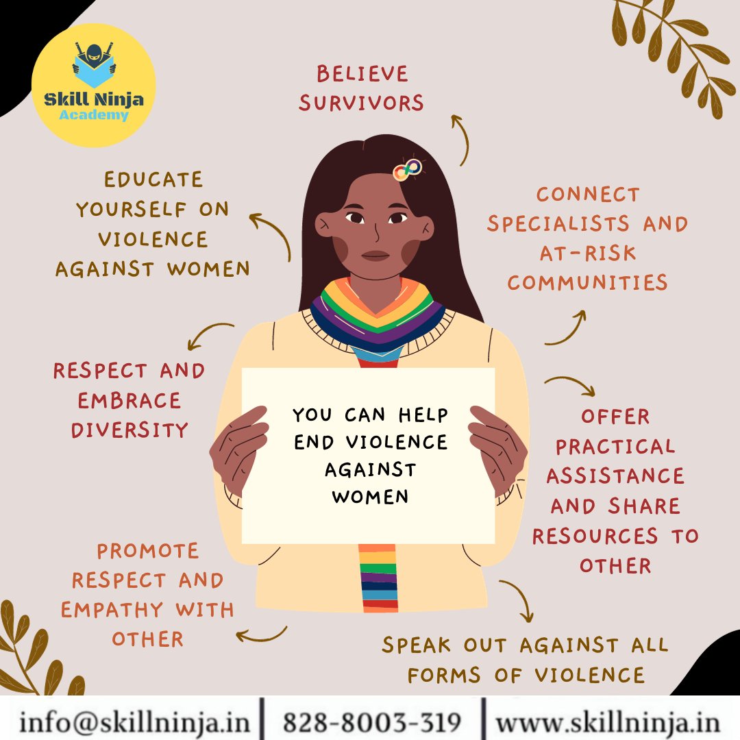 SkillNinja_in's tweet photo. On a serious note, ladies, this is what you can do to reduce violence against women. It all starts with a small step! 
#womwnempowerment #skillninja #endviolenceagianstwomen https://t.co/DPRudTkgbE