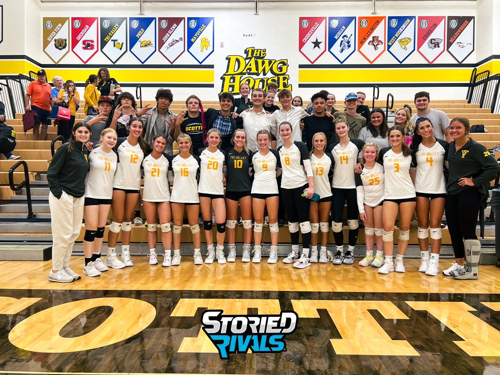 Storied Rivals® (@storiedrivals) on Twitter photo <a href="/tvsportsmedia/">TVHS ATHLETICS</a> <a href="/EastDistrictAB/">East District (EDAB)</a> 🏐 MVL Volleyball
SET 3 // FINAL
🐶 Tri-Valley 25
🐻 River View 15
All business tonight in Dresden as TV gets a 3-0 sweep! Lady Dawgs close out 3rd set with EMPHATIC 9-0 run.
<a href="/EvaDittmar/">Eva Dittmar</a> 15 kills + 5 blocks. <a href="/IngridDittmar8/">Ingrid Dittmar</a> 24 assists as TV avenges an earlier 3-2 loss to RV. <a href="/tvsportsmedia/">TVHS ATHLETICS</a> <a href="/EastDistrictAB/">East District (EDAB)</a> 🏐 MVL Volleyball
SET 3 // FINAL
🐶 Tri-Valley 25
🐻 River View 15
All business tonight in Dresden as TV gets a 3-0 sweep! Lady Dawgs close out 3rd set with EMPHATIC 9-0 run.
<a href="/EvaDittmar/">Eva Dittmar</a> 15 kills + 5 blocks. <a href="/IngridDittmar8/">Ingrid Dittmar</a> 24 assists as TV avenges an earlier 3-2 loss to RV.