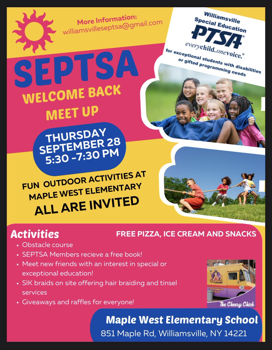 Welcome Back Event!!  
@dodge_wcsd, @willeasthigh, @wsdk_12, <a href="/WillNorthHigh/">Williamsville North</a>, @countrypkwywcsd, @forest_WCSD,  <a href="/TheAmherstBee/">The Amherst Bee</a>, <a href="/WillSouthHS/">Williamsville South</a>, <a href="/MapleWest_WCSD/">Maple West</a>, <a href="/MapleEast_WCSD/">Maple East</a>, @HeimEL_WCSD, <a href="/HeimMiddle_WCSD/">Heim Middle</a>, <a href="/Transit_WCSD/">Transit Middle</a>, <a href="/Casey_WCSD/">Casey Middle School</a>, <a href="/Mill_WCSD/">Mill Middle</a>