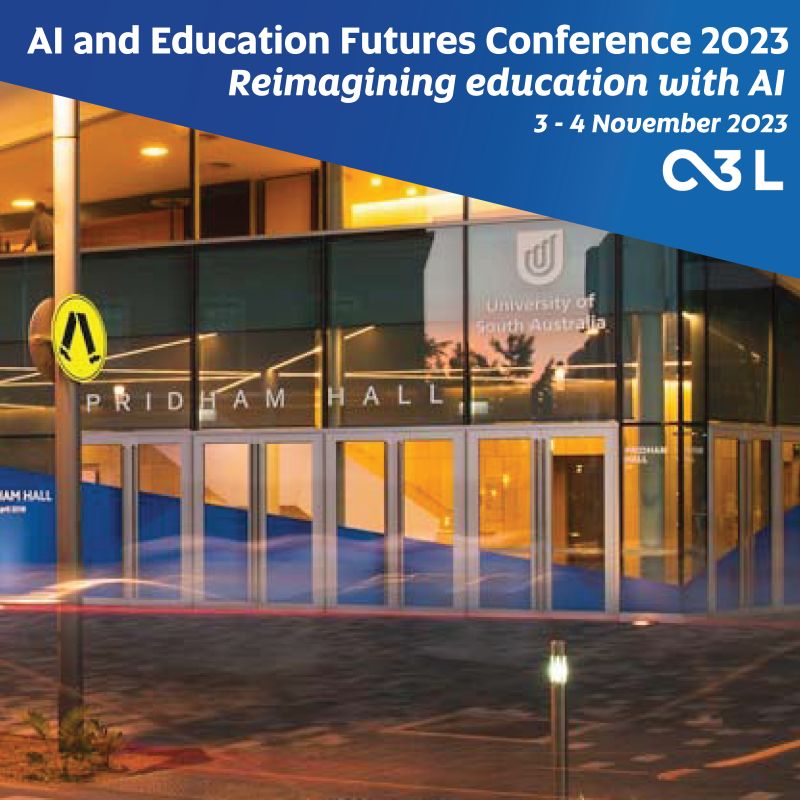 Join us at the next @c3lresearch AI and Education Futures conference on Friday 3rd and Saturday 4th Nov 2023 @universitySA. Early Bird Tickets are now available. For more information, including tickets, follow this link: unisa.edu.au/research/c3l/c… #AIinEducation #EducationFutures