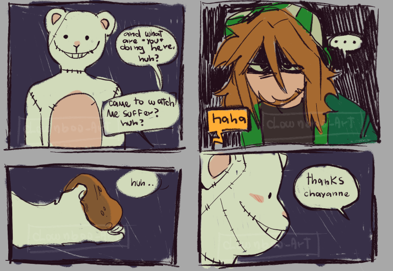 clownboo_Art's tweet photo. silly scenario i thought about that for obvious reasons could never happen in the actual rp? but its funny isnt it https://t.co/mOTXOsRgQW