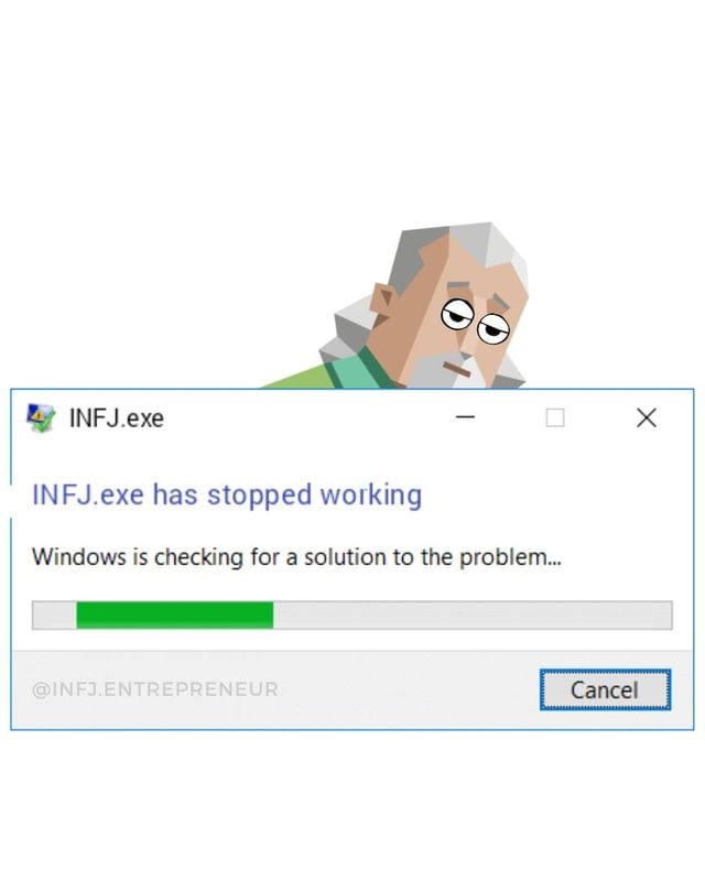 MBTI_MK's tweet photo. INFJ.exe has stopped working

Welcome to leave your comments in the comments section.🌈

#MBTI #mbtimemes #mbtifanart #MBTI테스트 #MBTI診断 #16Personalities #INTJ #ENTP #ENTJ #ESFJ #ISTJ #ESTJ #ISFJ #ENFP #INFP #ENFJ #INFJ #ISFP #ESFP #ESTP #ISTP https://t.co/DVjv6nU7O4