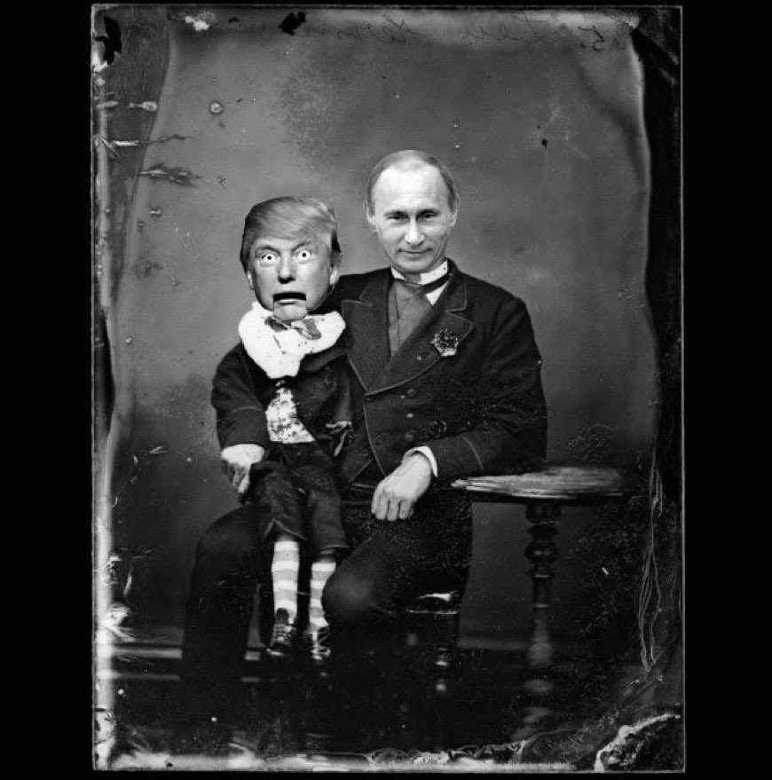 LePapillonBlu2's tweet photo. Rare photograph of Putin’s puppet. https://t.co/d9UlDAU7RZ