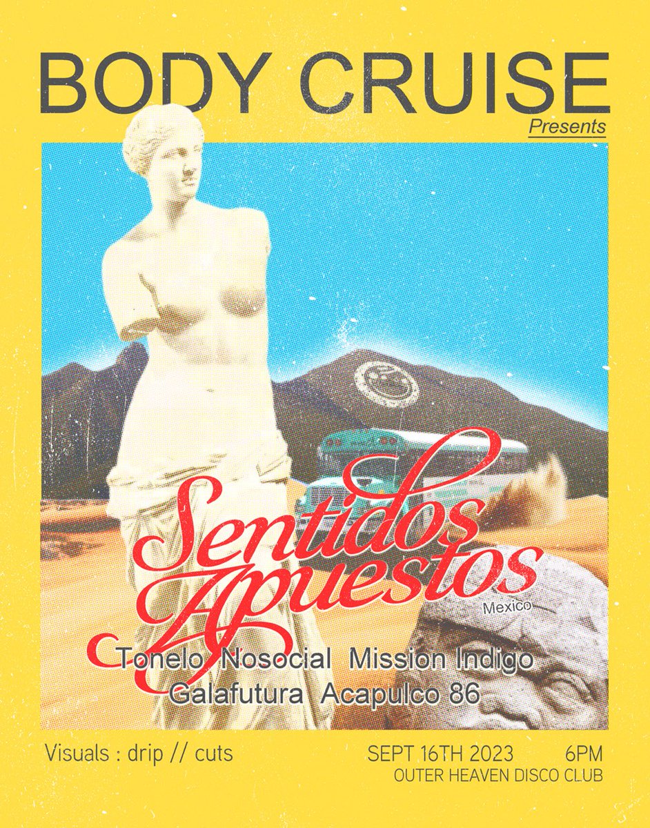 Mission_Indigo's tweet photo. Body Cruise had their final show this past weekend. No telling if it'll ever come back, but it was an honor playing alongside everyone who took part over the years! We said farewell, with legendary duo Sentidos Apuestos as the headliners https://t.co/4tg1KlVVTE