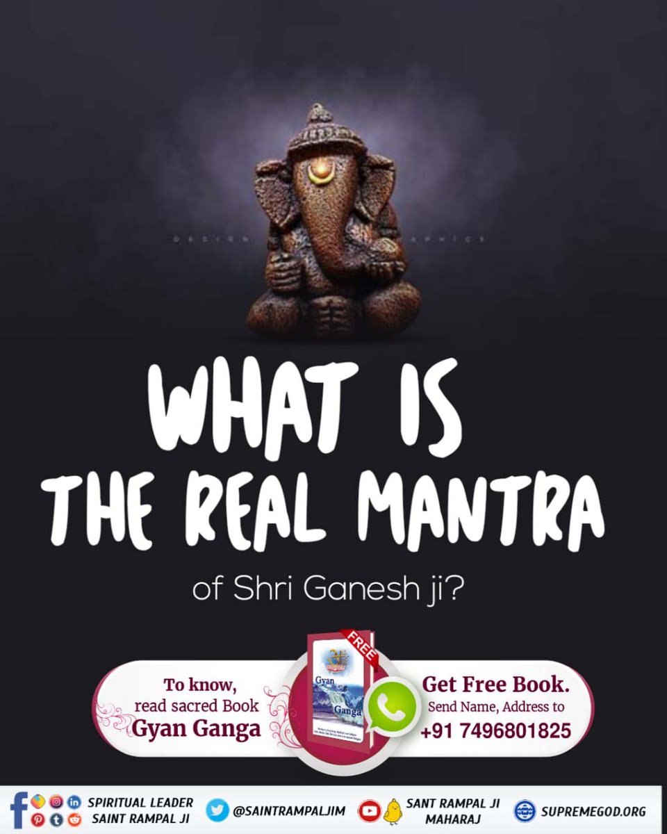 #StoryOfAadiGanesha
What is the real Mantra of Shree Ganesh ji?
To know, read sacred Book "Gyan Ganga".