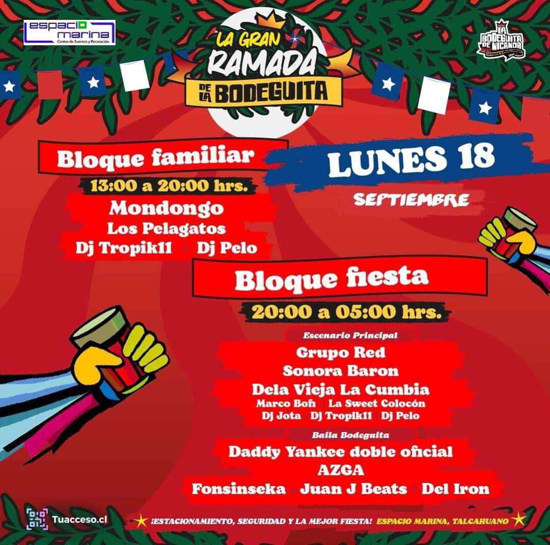 tet_planeta's tweet photo. ⭐️¡HOY!⭐️
¡Ultimo día y daremos la vida bailando !
Hoy bailamos con #grupored #sonorabaron #delaviejacumbia y Marco Bofi!
🍺 Disfruta de nuestra amplia barra de bebidas.
🎶 ¡Disfruta de shows en vivo!
🎫 ENTRADAS directo en puerta $15.000
➡️ ➡️ El lunes 18 de septiembre, prepárate para:
- Grupo Red
- Sonora Baron
- Dela Vieja La Cumbia
- Marco Bofi
- La Sweet Colocón
Baila Bodeguita: Daddy Yankee Doble Oficial, Azga, Fonsinseka, Juan J Beats y Del Iron! También, contaremos con la música de DJ Pelo y DJ Tropik11.
@EspacioMarina
¡Te esperamos!
