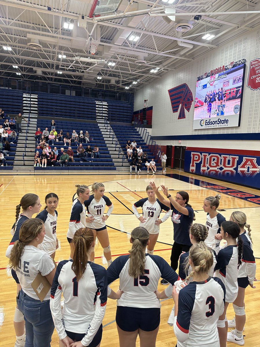 chiphare's tweet photo. What a barn burner in the Garbry tonight! Lady Indians come back from a 10-3 deficit in the 5th game to win the the last game 15-11 and win the match in 5 games! Great team win! Lady Indians hit the road tomorrow night at Stebbins for another conference matchup.#WeArePiqua https://t.co/ei6CzG3syS