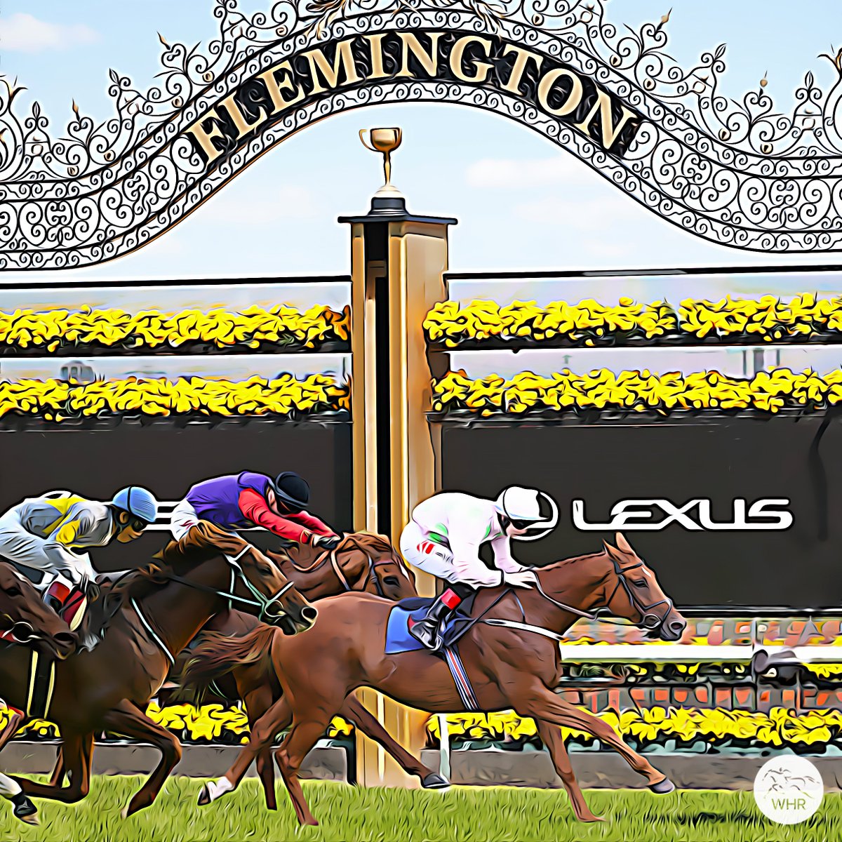 Will THIS be the scene on the first Tuesday in November? 🇦🇺

🥇 VAUBAN 🇮🇪
🥈 DESERT HERO 🇬🇧
🥉 BREAKUP #ブレークアップ 🇯🇵

(With GOLD TRIP's head just poking into shot for fourth.)

What are YOUR Melbourne Cup thoughts after the weights? 🏆

<a href="/FlemingtonVRC/">Victoria Racing Club</a> #メルボルンカップ #競馬