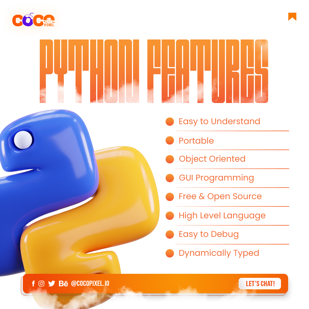 Cocopixelio's tweet image. 🚀 Python: Unleashing Limitless Possibilities! 🐍💫
Explore the incredible world of Python's features and witness the magic of this versatile language. From simplicity to scalability, it's a developer's dream come true. Ready to elevate your coding game? 💻✨ #PythonFeatures