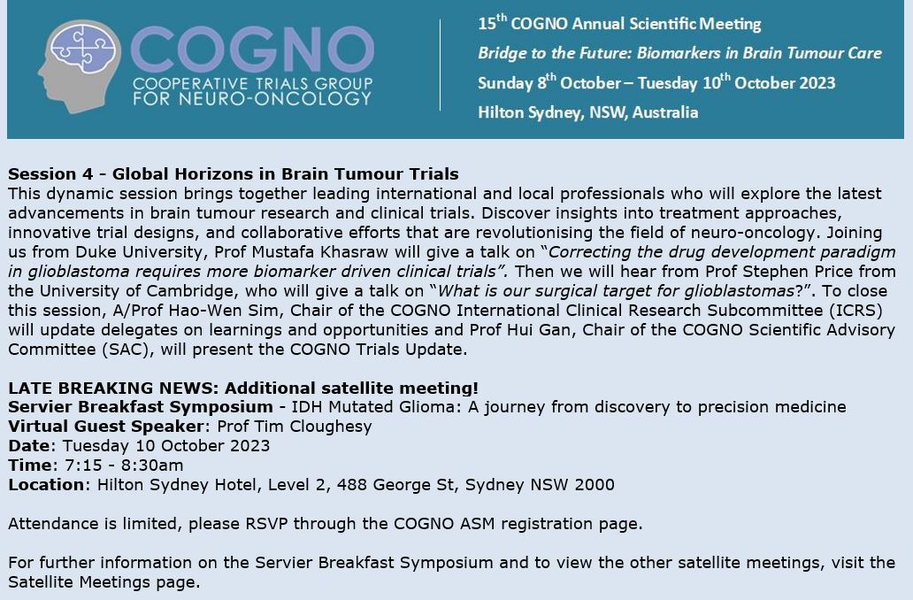 #COGNO23 Don't miss out on the premier event in neuro-oncology. This year’s program has engaging sessions and inspiring keynote speakers. Secure your spot to join leading experts as we dive deep into the latest advancements in the field. Register now mers.cventevents.com/5Dxomk