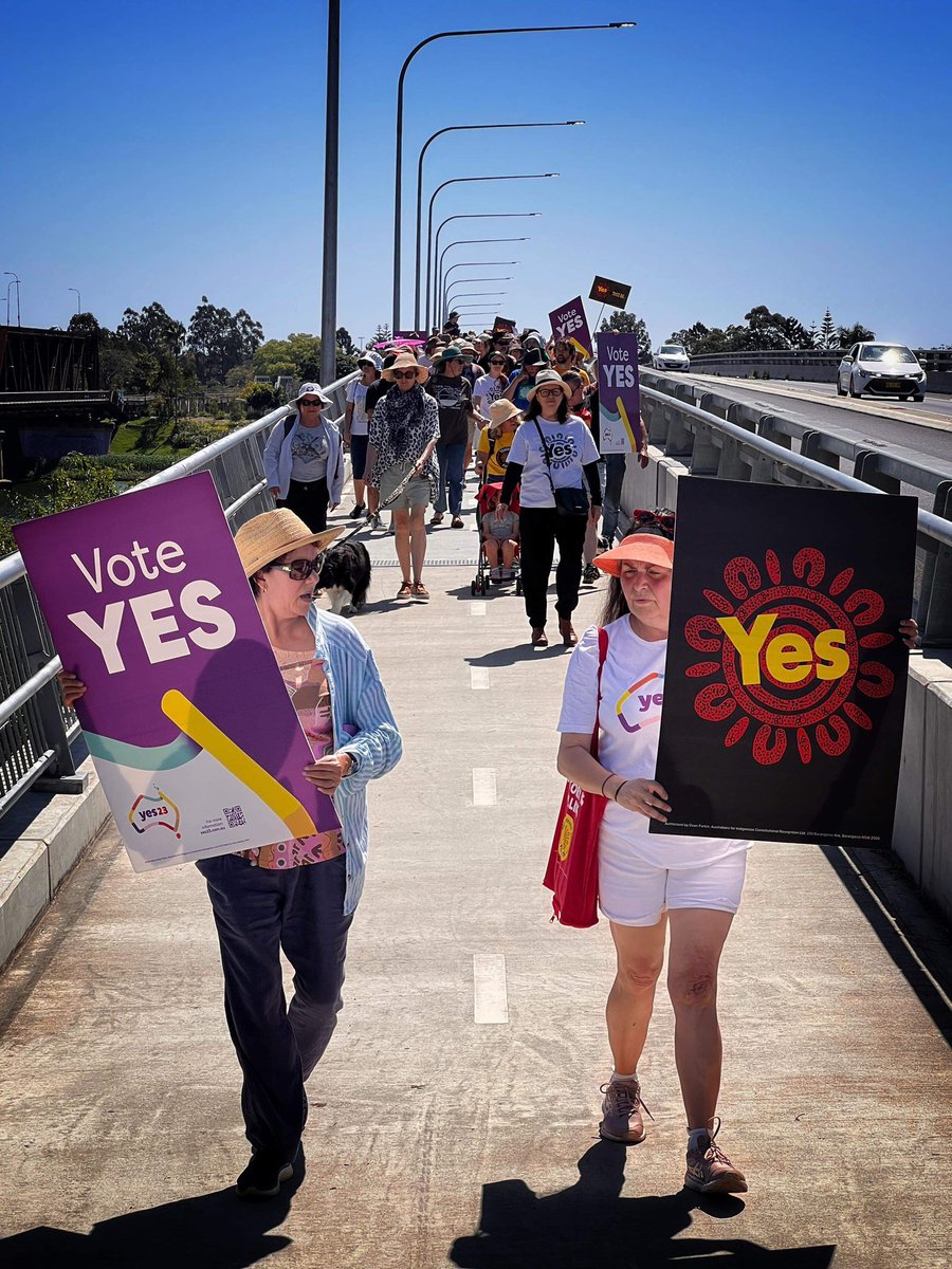 TAFEeducation's tweet photo. Had a terrific day in Grafton for #Walk4Yes on Sunday. So many people from different walks of life coming together to support a Voice to Parliament. This is community. This is unity. #VoteYes23 https://t.co/8QaPcJpJla
