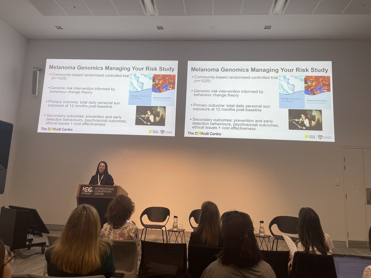 What are the mediators 🔀 that might prevent health behaviors for participation or adherence to a melanoma genomic risk intervention? 

<a href="/_ameliaksmit/">Amelia Smit</a> spills the ☕️ discussing
🔸Perceived risks ⛔️
🔸Perceived effectiveness 💪
🔸Tanning attitudes ☀️

#NSWCancerConf2023