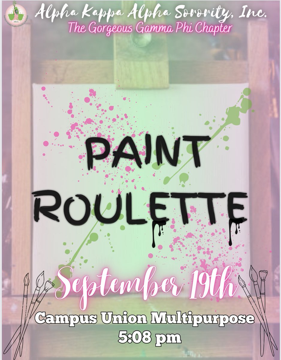 The Gorgeous Gamma Phi Chapter would like for you to come out &amp; paint with us. Click the link in our bio to sign up for this event &amp; have some fun! The goal is for you to build connections &amp;  explore your creativity. For entry at the event, please bring a book(s) for our drive.