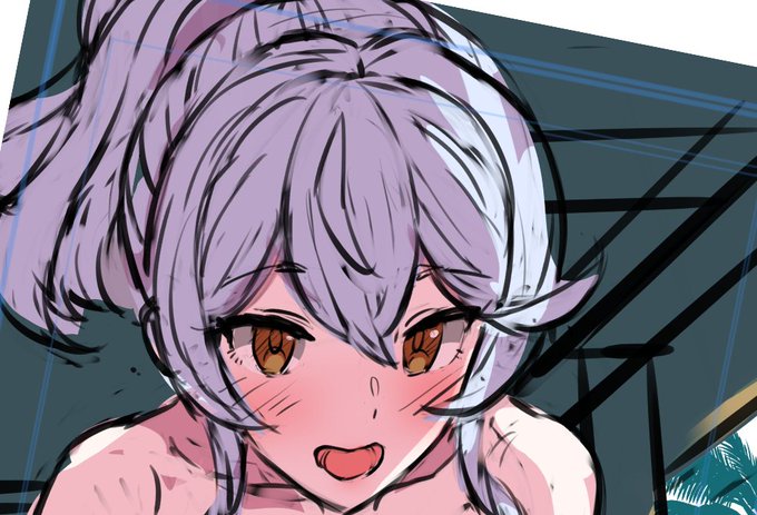 FANBOX,Fantia限定絵のカラーラフ、続きしてました。背景の方向性もある程度定まったので、そろそろ線画以降へ予定。 