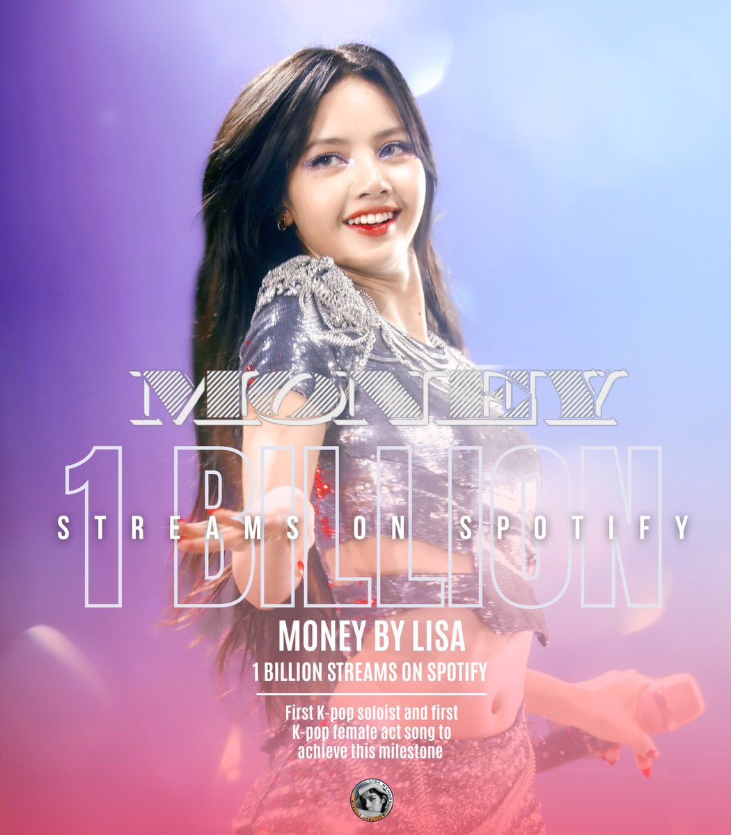 TeamLisaPH's tweet photo. Sending love to Lisa fanbases, streaming teams, and all of you who have been so dedicated in streaming for LISA. Hats off 🫡🥂

LALISA 1ST KPOP SOLOIST
LISA 1ST KPOP FEMALE ACT
#MoneySpotifyBillionClub https://t.co/nIi40z2ecK