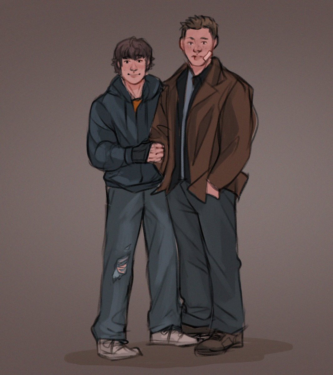 adarling_sammy's tweet photo. 17 &amp; 21
the teenage romantic in me scratches to free itself and wants a YA novel about these two
#wincest #samwinchester #deanwinchester https://t.co/htNGEZgUBP