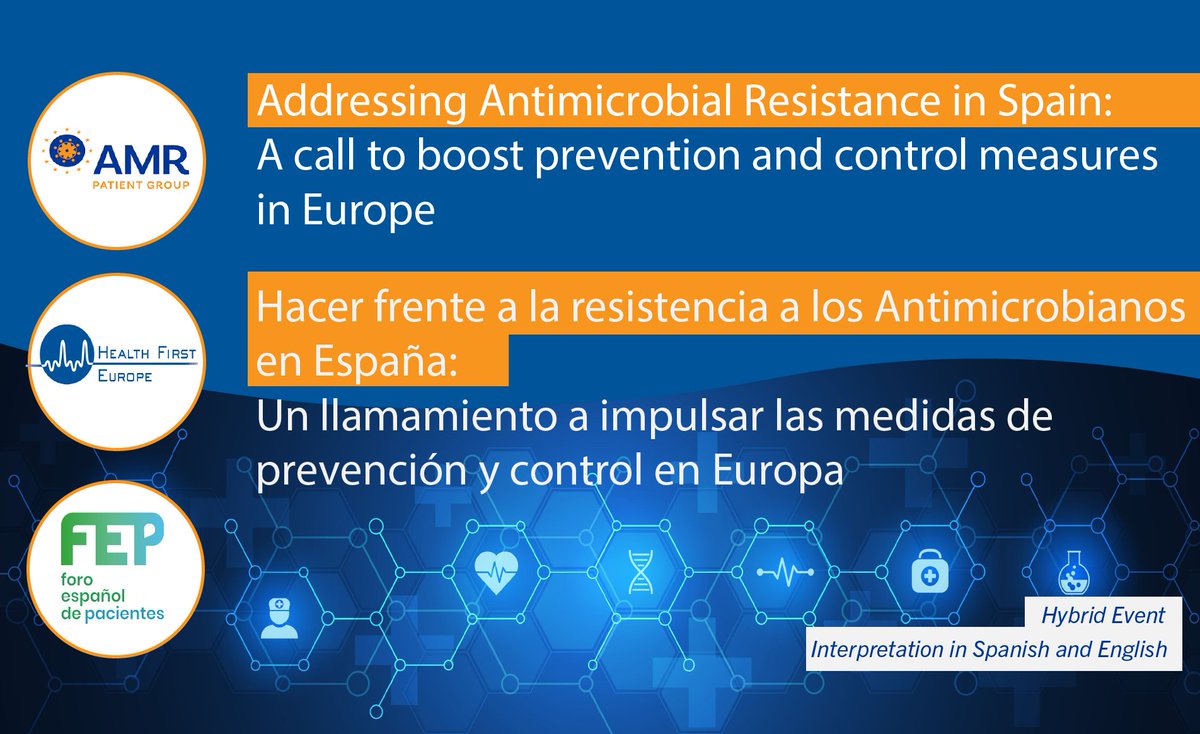 Join us today in Madrid to discuss the pressing issue of tackling #AMR in Europe.

For virtual access, join us here: us06web.zoom.us/j/87661064412?…
ID of the meeting : 876 6106 4412
Code : 038957