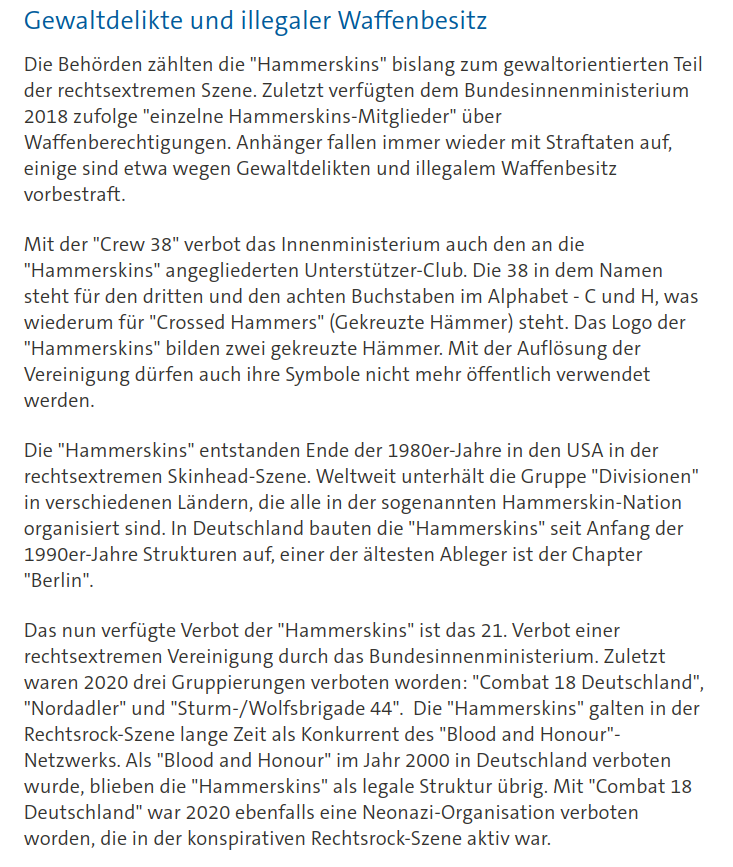 AfaNord's tweet photo. Razzia in 10 Bundesländern bei 28 #Neonazis wg. Verbot der militanten #Hammerskins & #Crew38.
Die #Neonazi-Organisation mit Kontakt zu #C18 & Blood&Honour ist umtriebig im #Rechtsrock-Milieu, Kampfsport & Security. 1/
Hintergründe:
https://t.co/eLbkH5tX1w
#NoNazis #RechterTerror https://t.co/vzZ0y9z1mo