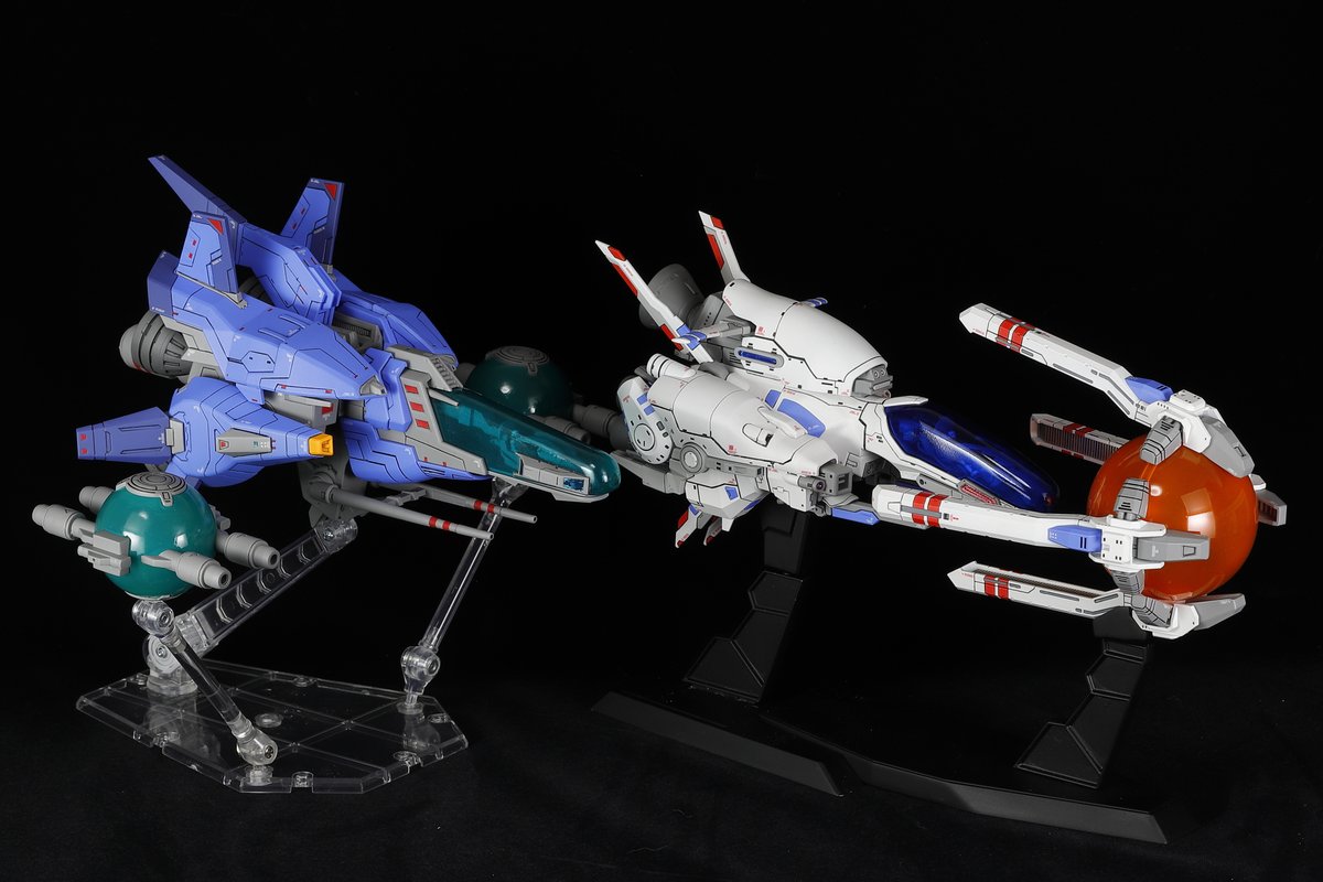 abusan333's tweet image. R-TYPE FINAL2より、軌道戦闘機最終型 OF-5 KAGUYA&quot;カグヤ&quot;完成しました～！
1/100スケールの大迫力キットです！今回は久しぶりに自分好みのカラーリングで仕上げたので楽しく製作できました。PLUM製R-9Aと同サイズなので並べるのにちょうどいいです。
(原型 ヤーガー様@verM_p765)
#RTypeFinal2