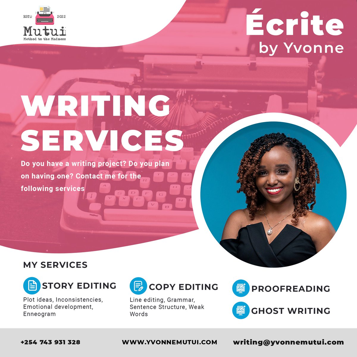 We have over half a decade of experience in professional editing. We don't just make your work error-free, we help you make it more marketable. We know those book sales matter to you, so they matter to us too!

{Sueh Igathe Kasarani Nairobians}