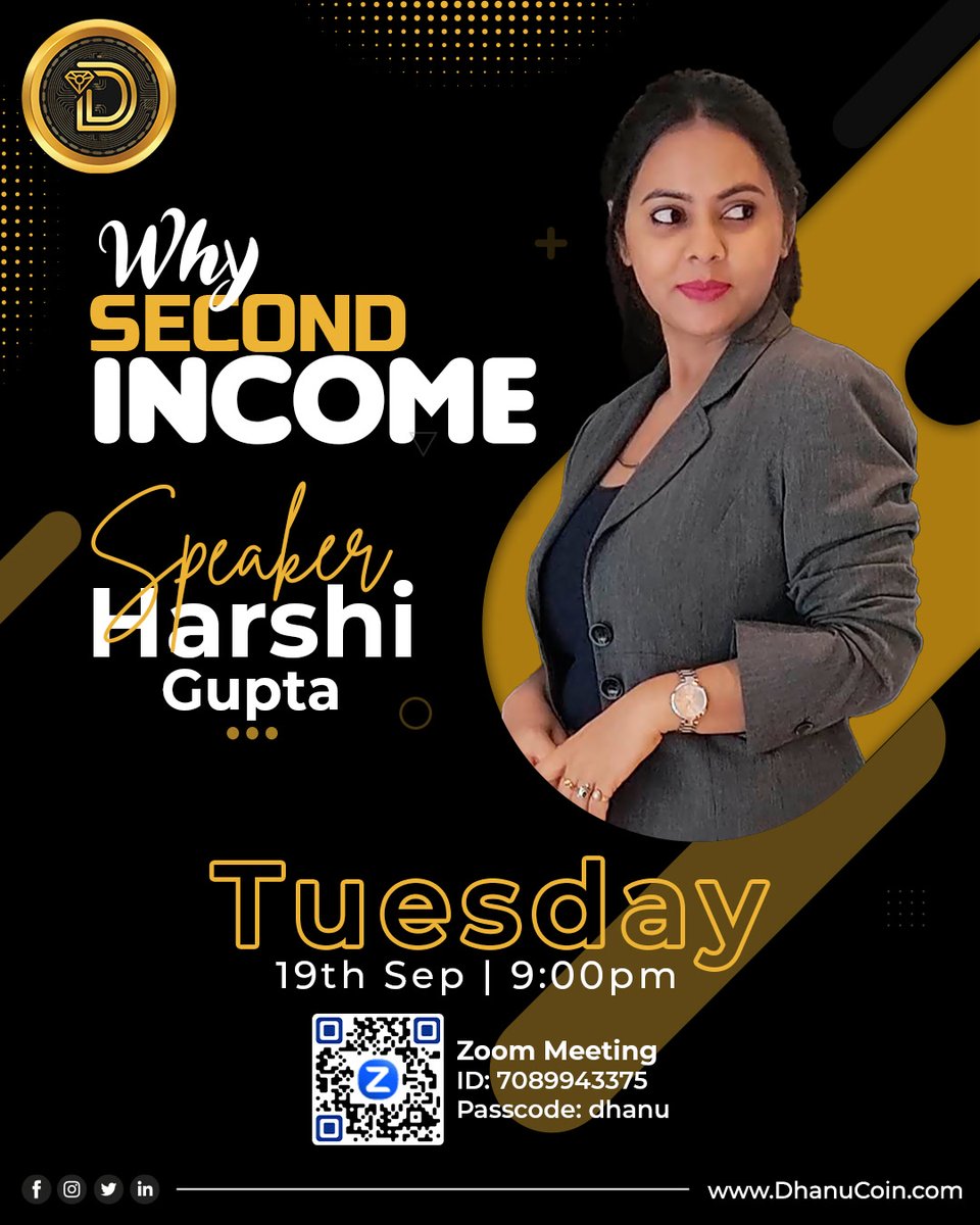 Why Second Income ?? Join Meeting Today at 9pm

Zoom Meeting -us06web.zoom.us/j/7089943375?p…
Meeting ID - 7089943375
Passcode : - dhanu

 #love #viral  #BestInvestment #crypto #cryptotrading #cryptonews #dhanucoin #coin #trending #viralpage #love #achievement #cryptocurrency