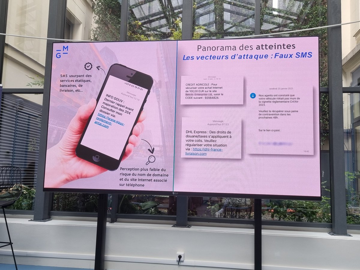 Sur scène <a href="/GGtld/">Gael</a> de <a href="/germainmaureau/">GERMAIN MAUREAU</a> présente un panorama des différents types d'atteintes : sites web, e-mails, SMS et plus récemment avec de faux avis papiers, des QR codes ou encore des annonces sponsorisées.

#abus #afnic
