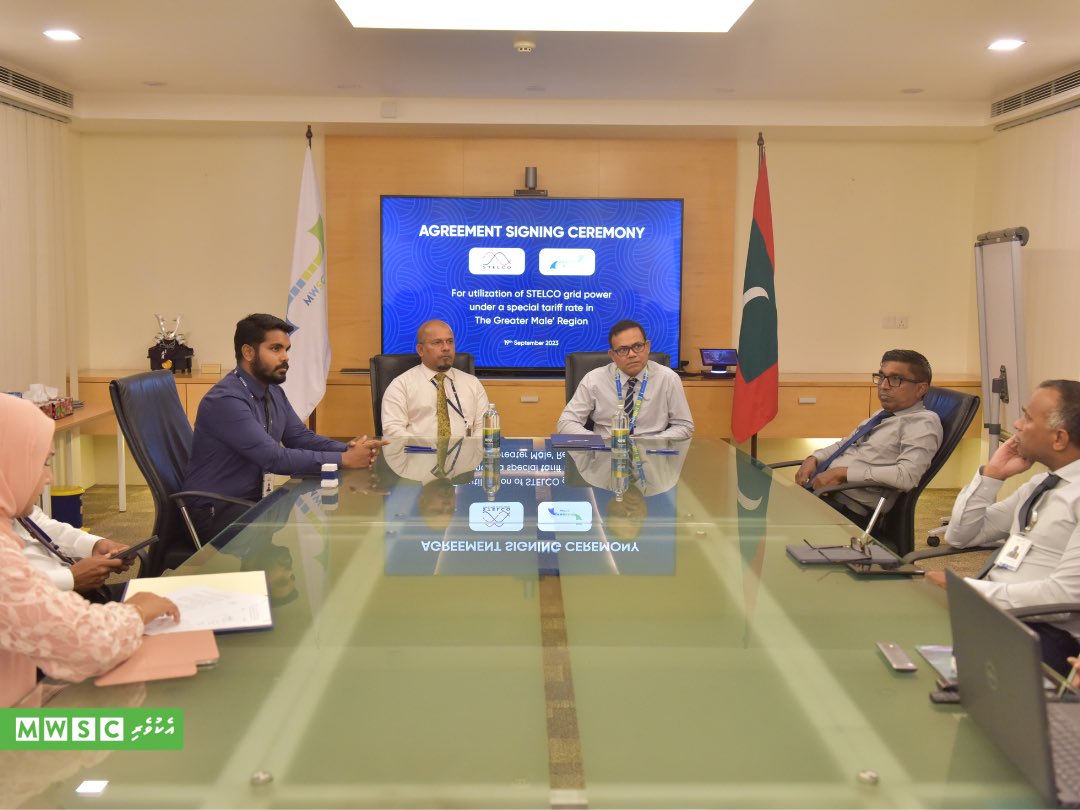 MWSC signs an agreement with STELCO to utilize their grid power to enhance our water and wastewater services efficiently within the Greater Male' Region.