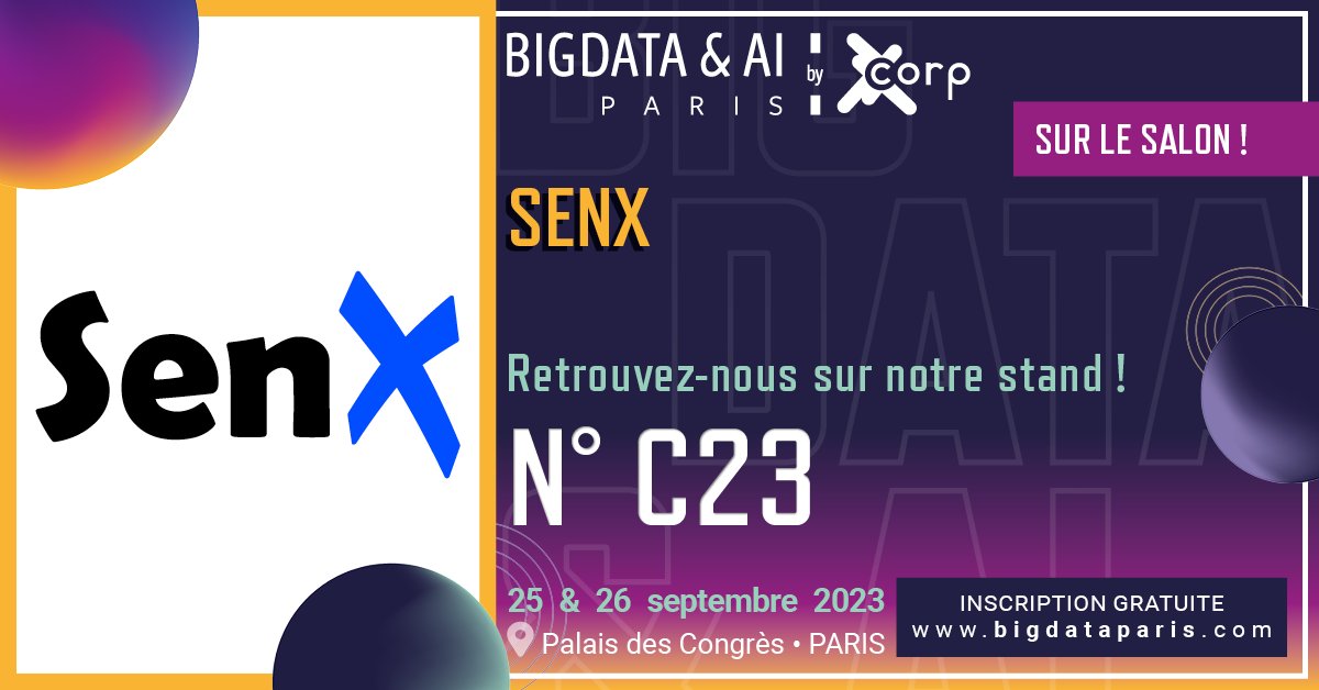 Retrouvez notre équipe au salon <a href="/bigdataparis/">BIG DATA & AI PARIS</a> 2023. 
On a hâte de vous présenter notre nouvelle solution d'archivage de séries temporelles ! 

Passez nous voir pour en savoir plus 
📅 25 &amp; 26 septembre
📍 Stand C23 
#BDAIP23 #Bigdata #timeseries