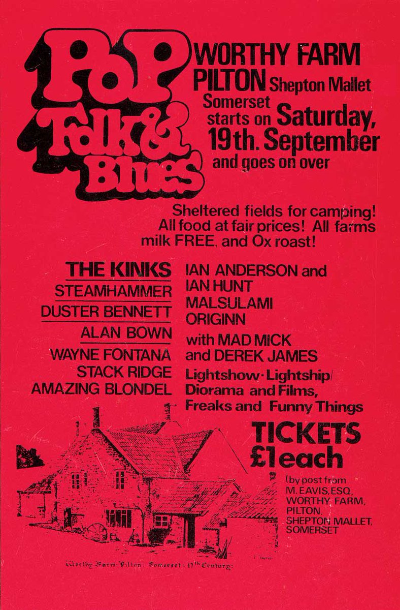 ON THIS DAY 🎶
The first-ever Glastonbury festival was born! With a ticket at a pound and free milk from the farm included, you couldn't get much better than a festival in the 70s.

Has anyone been to a Glastonbury Festival?

~ 19th of September 1970