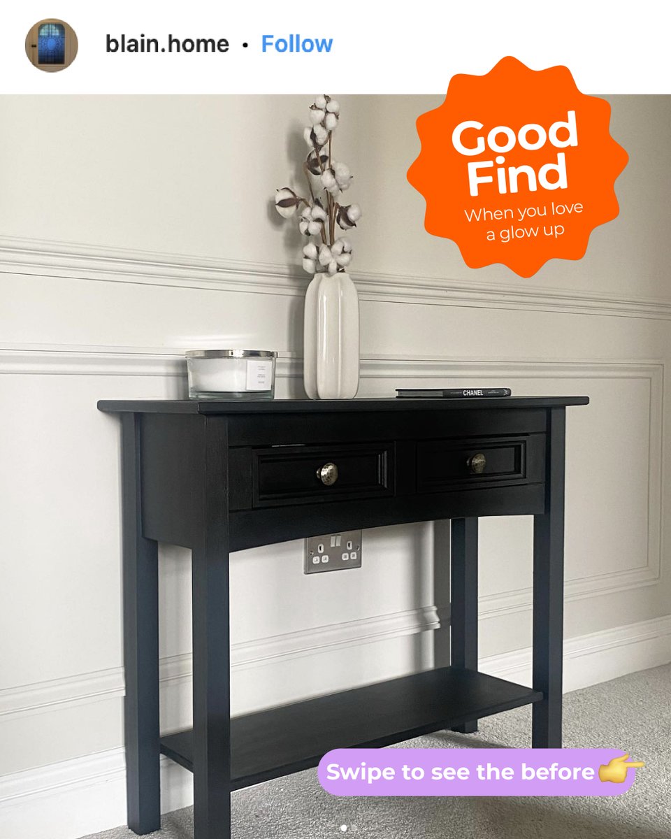 Gumtree's tweet image. The chicest console table glow-up we’ve seen! #FlipItFriday 🤩

We love seeing how our community gives a new lease of life to their #GoodFinds. Don’t forget to tag us!