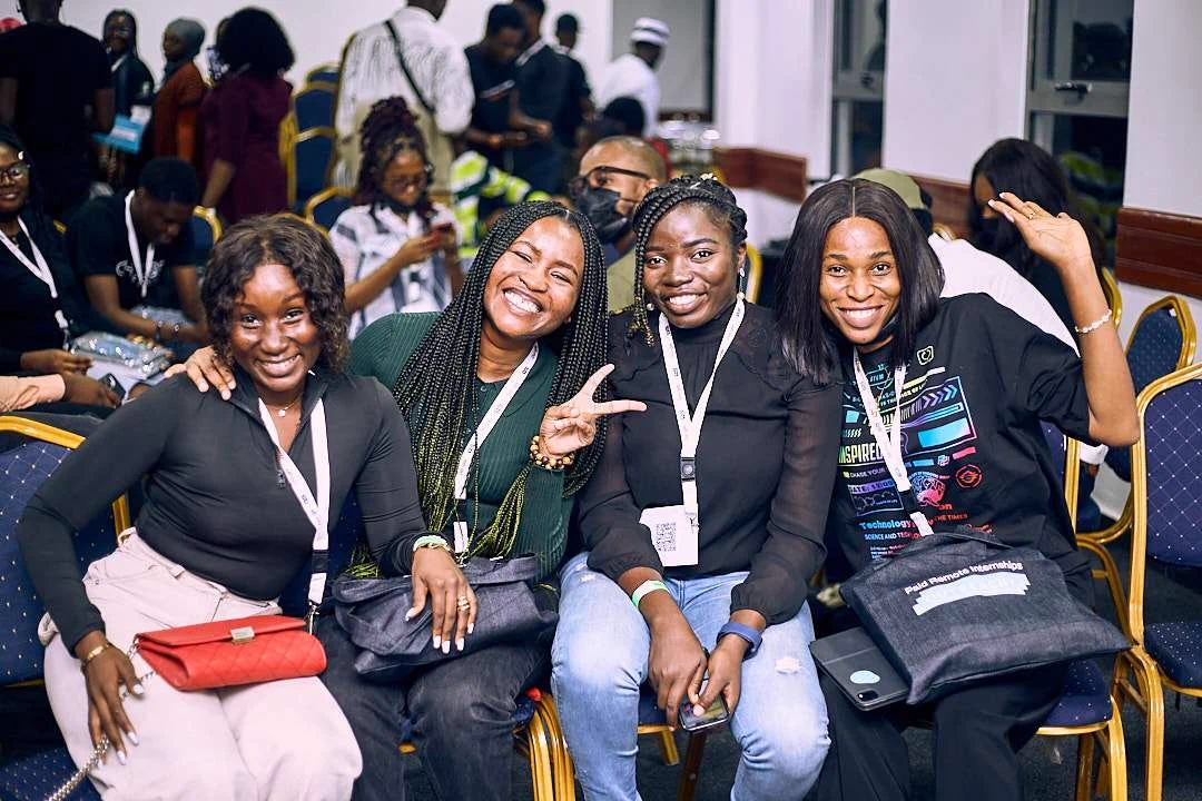 Outreachy past interns at the 1000 interns celebration in Lagos, Nigeria. 