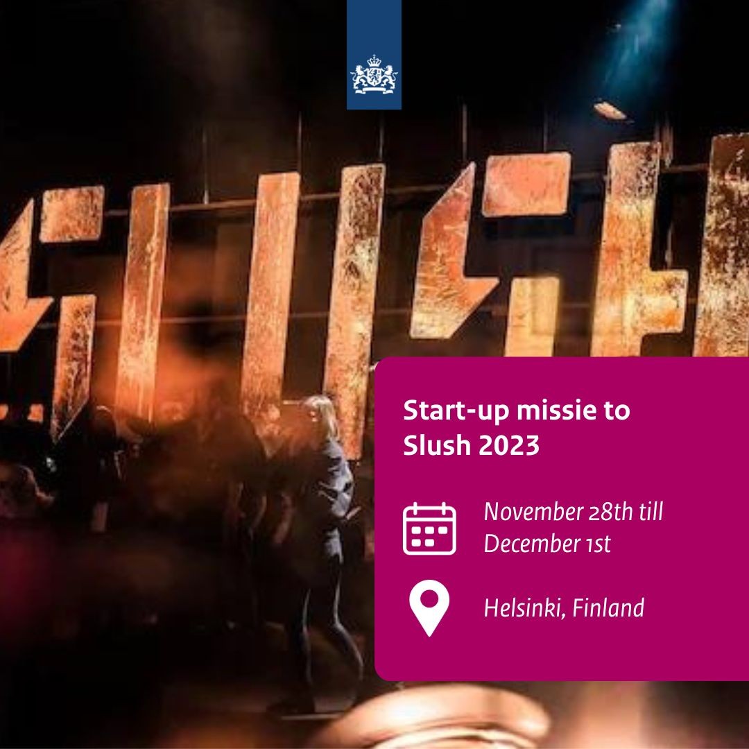 NL Enterprise Agency (@nlenterprise) on Twitter photo 🚀 Is your deeptech-focused start-up ready for the next big step? Do you want to connect with investors and (potential) clients? Join our mission to Slush 2023 in Helsinki, the biggest tech start-up event in Europe! Apply now: english.rvo.nl/news/events/sl…
#Slush2023 #Tech <a href="/DutchMFA/">Dutch Ministry of Foreign Affairs 🇳🇱</a> 🚀 Is your deeptech-focused start-up ready for the next big step? Do you want to connect with investors and (potential) clients? Join our mission to Slush 2023 in Helsinki, the biggest tech start-up event in Europe! Apply now: english.rvo.nl/news/events/sl…
#Slush2023 #Tech <a href="/DutchMFA/">Dutch Ministry of Foreign Affairs 🇳🇱</a>