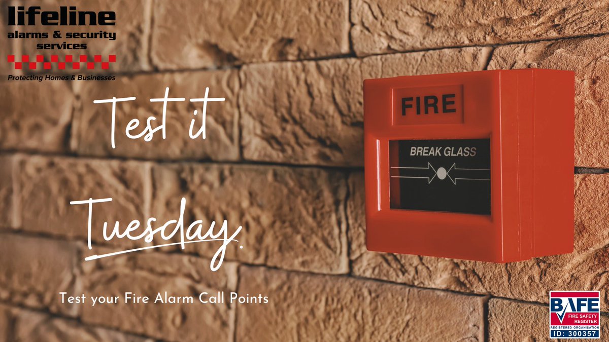Tuesday means Test your Fire Alarm Call Points. Please ensure your Fire Alarm is on test with the monitoring station. If you require any advice or assistance please feel free to contact our team who will be happy to help. #TestitTuesday #Fire #Saftey