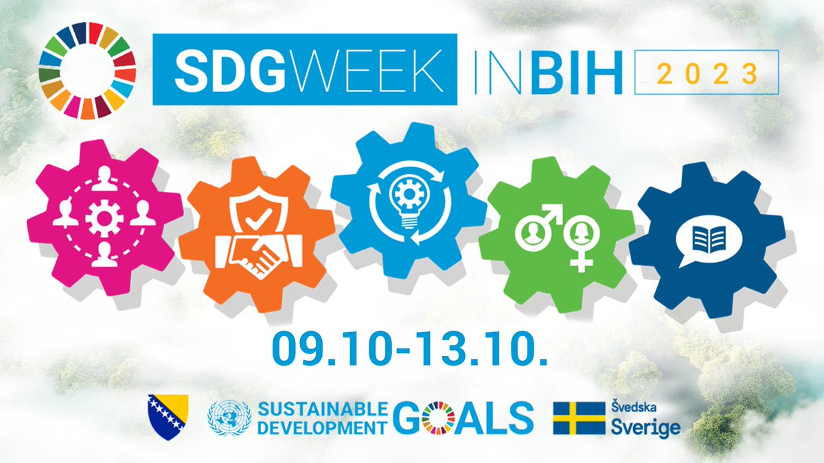 📣 Anticipating the 3rd Sustainable Development Week in Bosnia and Herzegovina (SDG Week) 2023!
📅 Oct 9-13: A platform for dialogue & collaboration on sustainable development in BiH.
🌟 Together towards 2030!
#SDGWeekInBiH #SustainableDevelopmentWeek
@SwedenBiH @UN_BiH @UNDPBiH